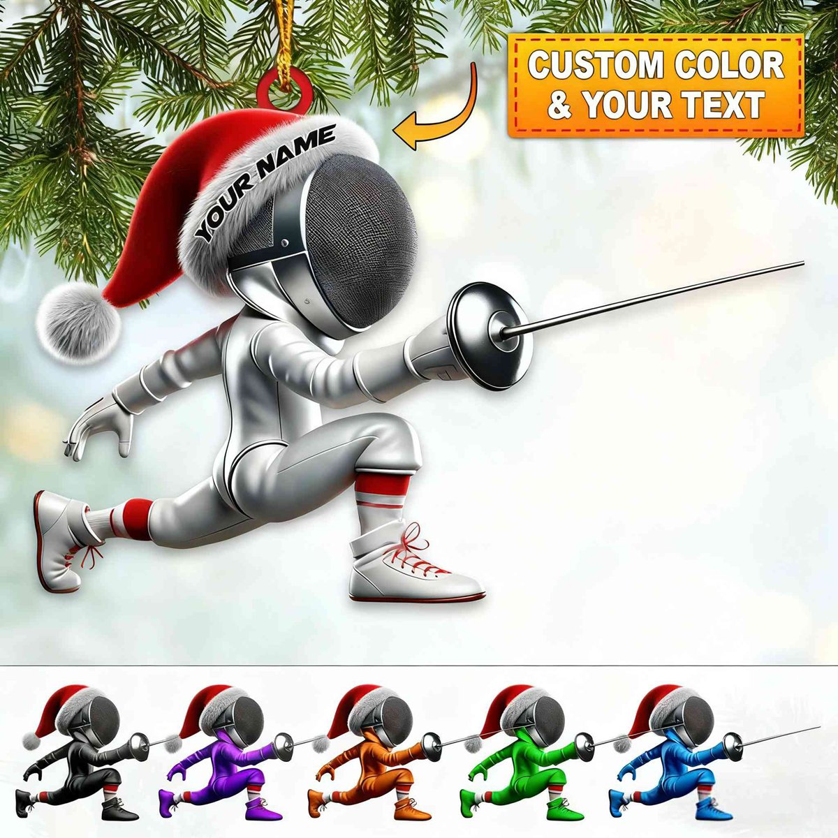 Personalized Fencing Christmas Ornament Fencing Lover Christmas Gift