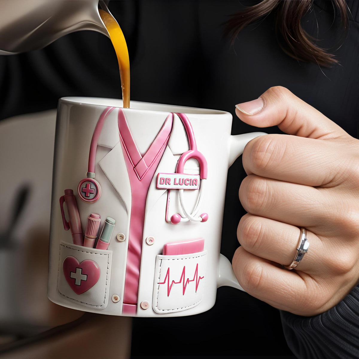 Medical Appreciation Design With Stethoscope, Personalized Custom Coffee Mug