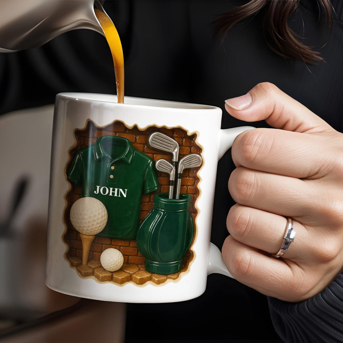 Golf Shirt, Golf Balls, Golf Clubs, Golf Bag - Personalized Mug, Gift For Golf Lovers
