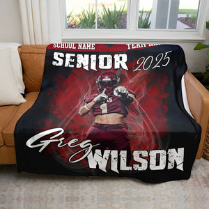 Personalized Custom Photo Football Jersey Blankets For Football Family Game Day