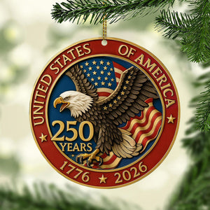 Personalized Acrylic Ornament - 250 Years Anniversary of America 1776–2026 Ornament