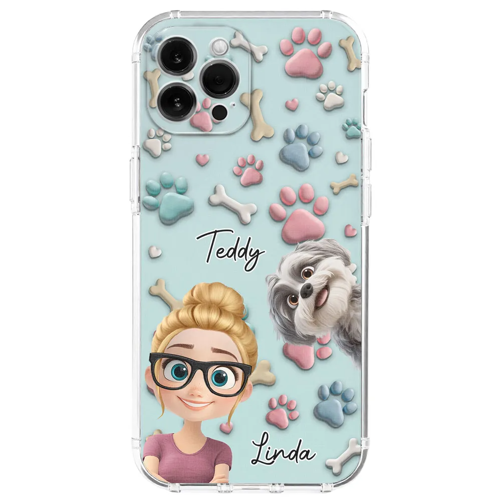 Dog And Human Cartoon - Personalized Custom Phone Case Gift For Pet Lover
