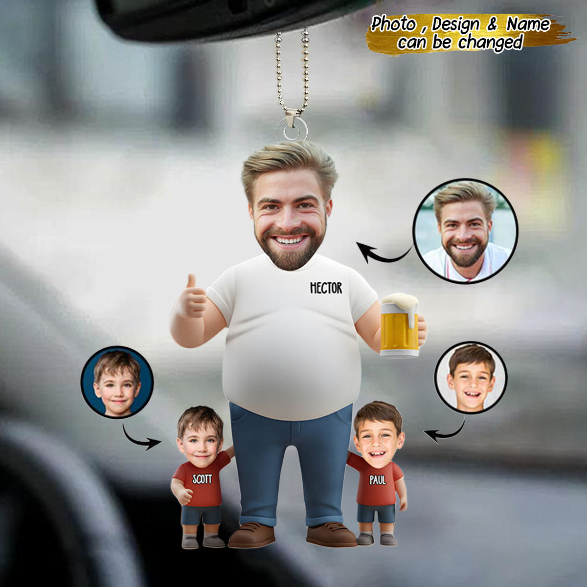 It's Not Dad Bod It's Father Figure - Personalized Father Custom Acrylic Ornament