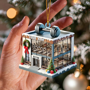 Custom Name Gym Ornament,Weightlifting Ornament, Gymnastics Christmas Gift