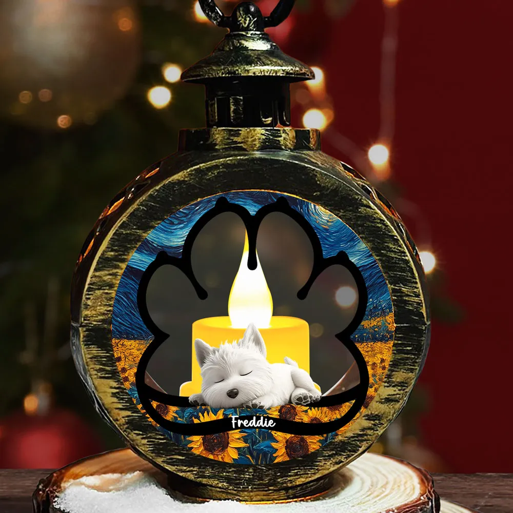 Dog Lay Here With Me - Personalized Custom Christmas Lantern Gift For Pet Lover