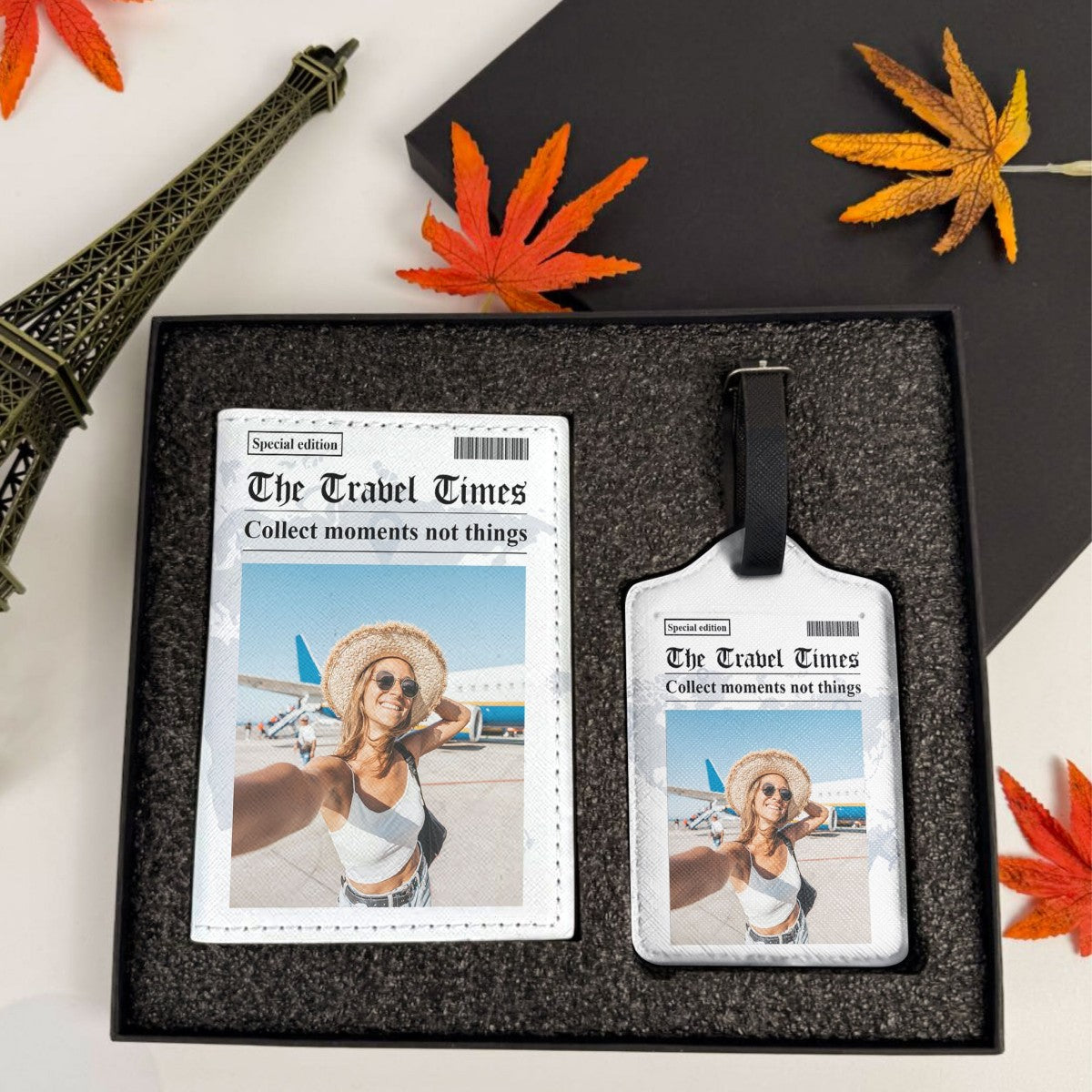The Travel Times Personalized Photo Passport Cover And Luggage Tag Travel Set