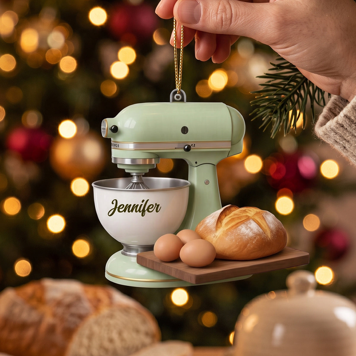 Baking Gift For Home Bakers – Personalized Retro Kitchen Mixer Christmas Ornament