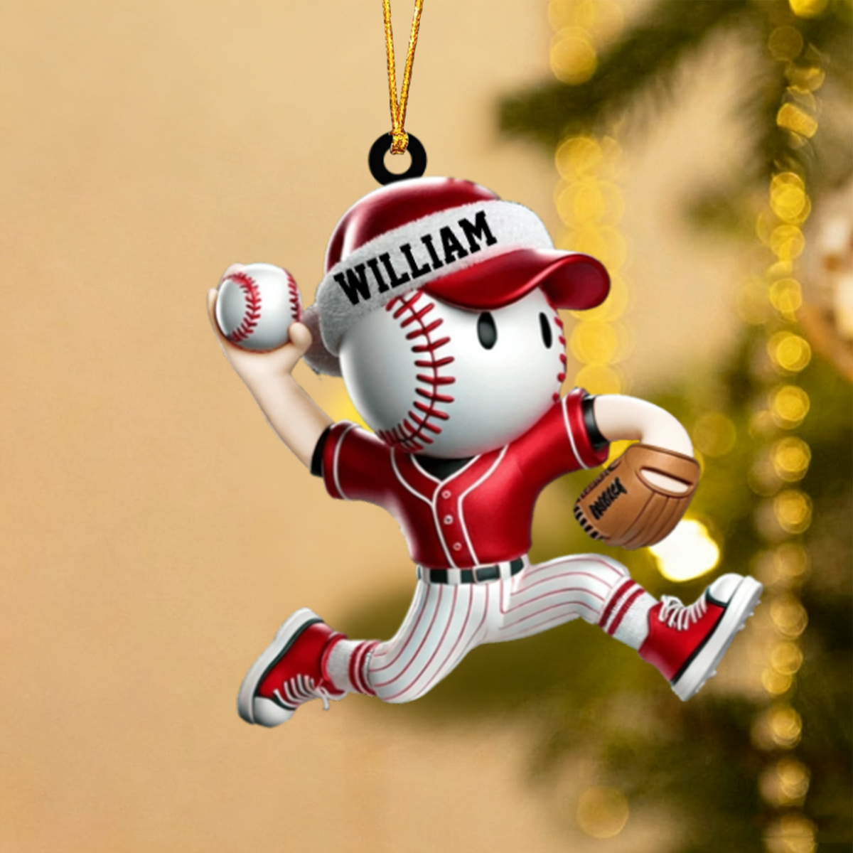 Baseball Player Christmas Ornament  Personalized Ornament for Baseball Lover
