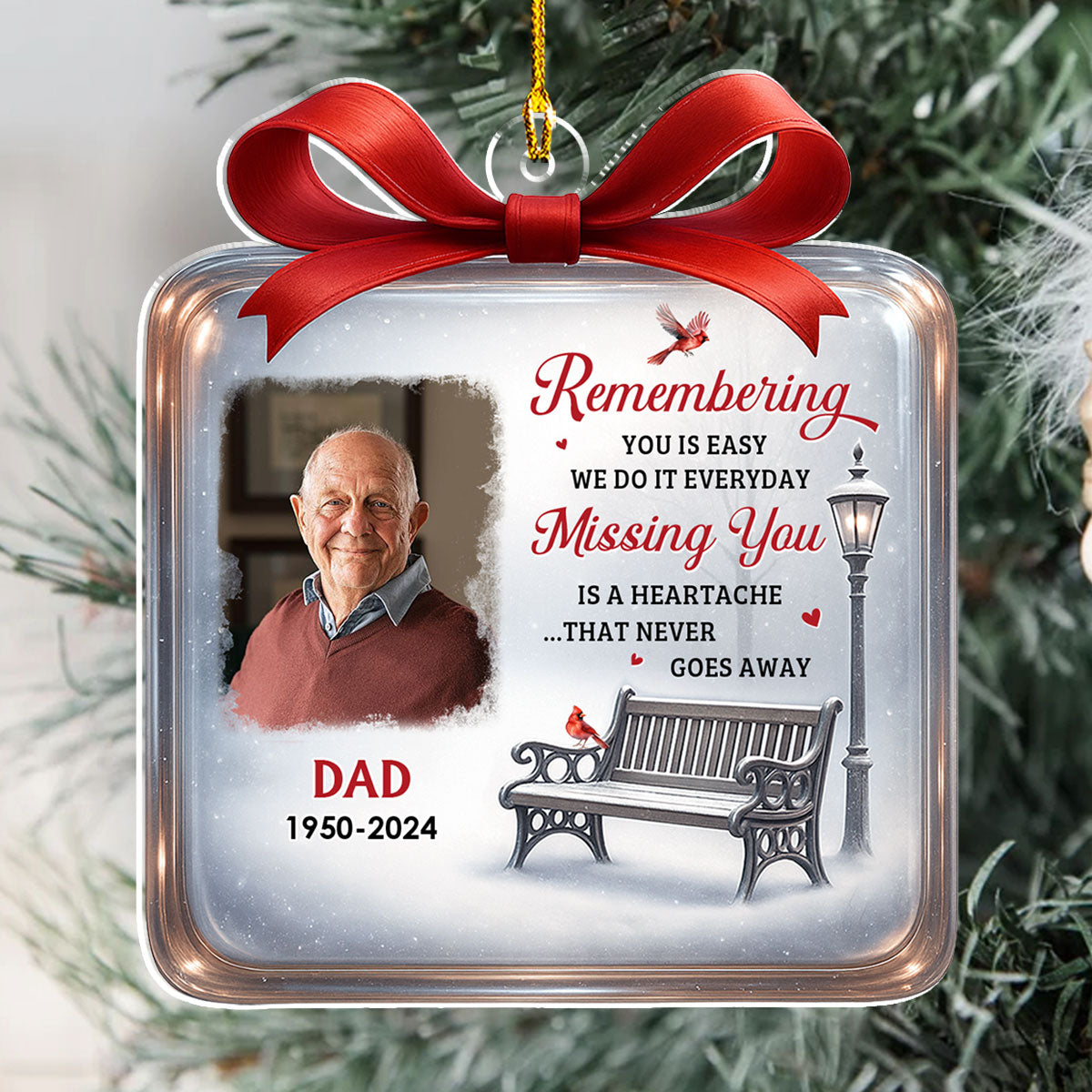 Winter Memorial - Personalized Custom Acrylic Ornament