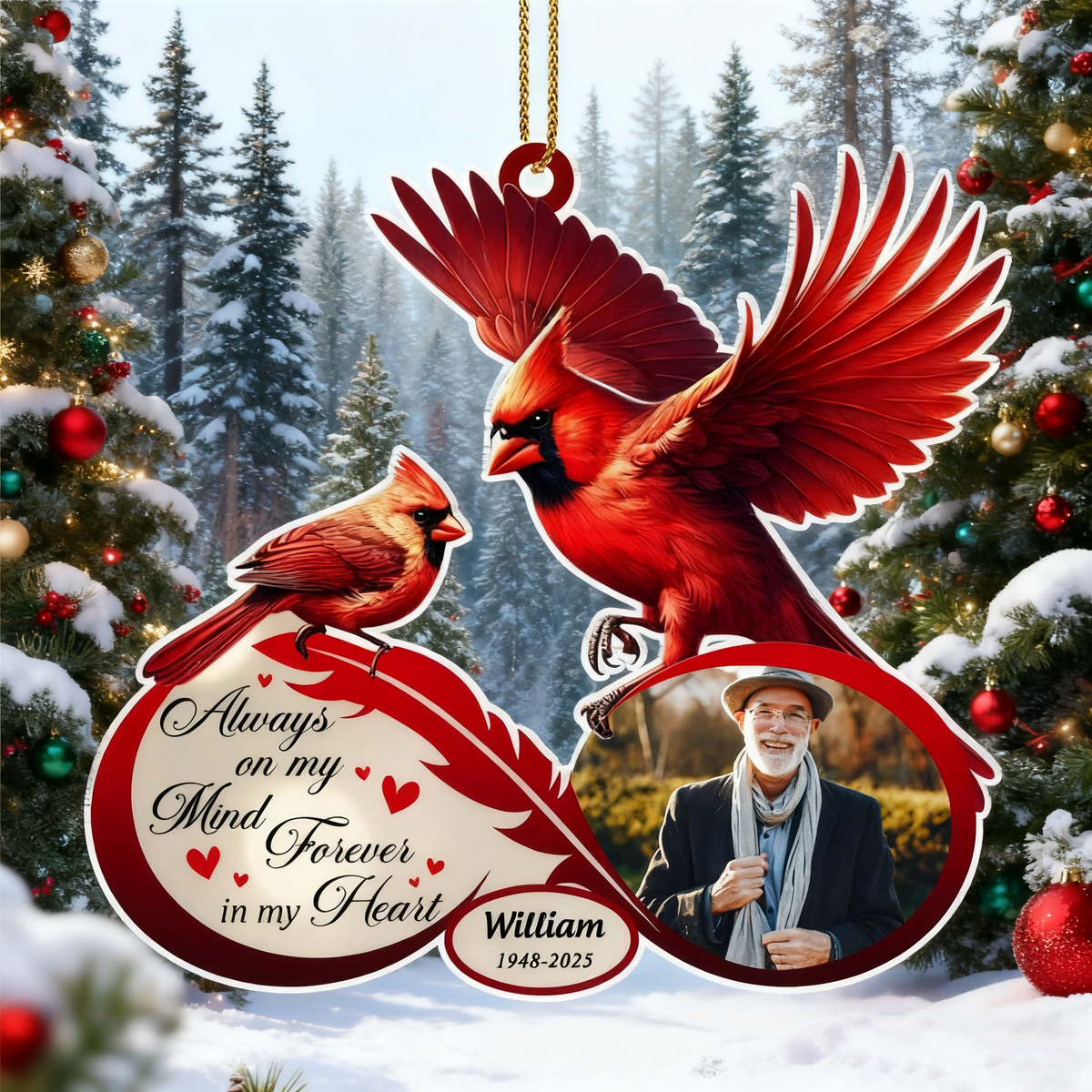 Always on my Mind Personalized Memorial Acrylic Ornament