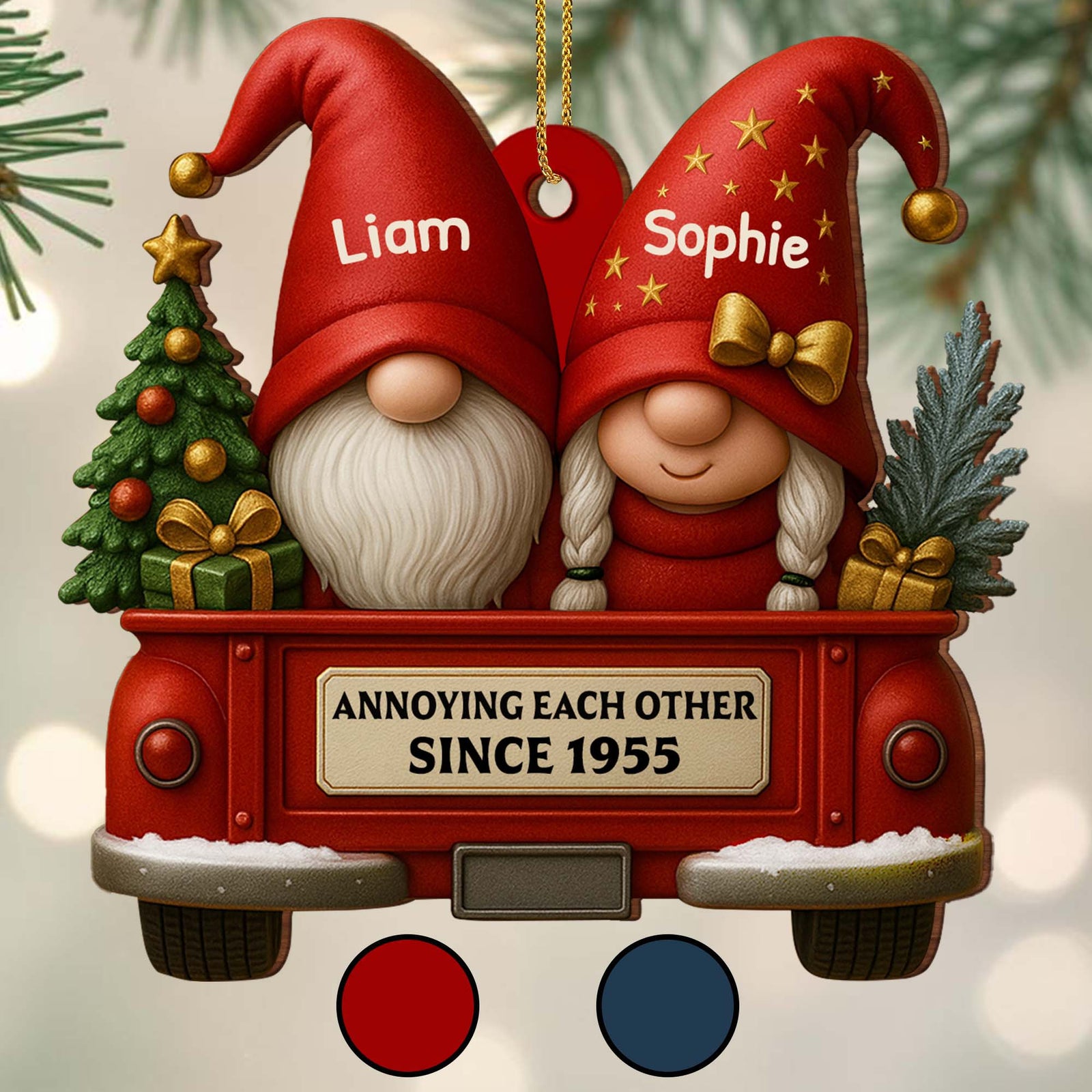Annoying Each Other Since, Couples And Vintage Truck Personalized Ornament