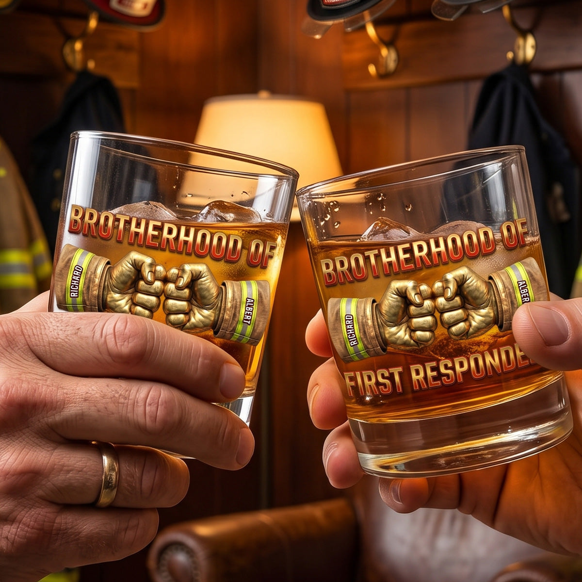 Personalized "Ultimate Firefighter Brothers" Whiskey Glass – Gift For Brothers