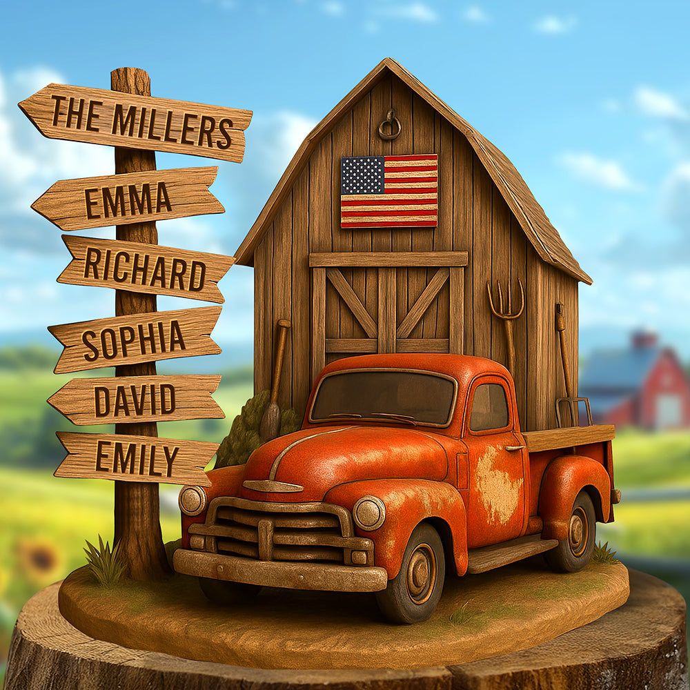 Farm Barn Family Acrylic Plaque - Personalized Gifts For Family