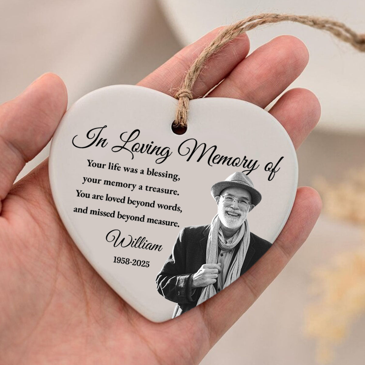 In Loving Memory Of Your Life Was A Blessing, Personalized Ceramic Ornament, Gift For Bereaved Family