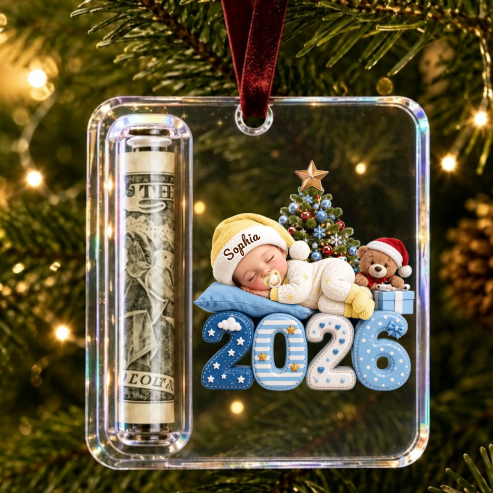 Personalized Christmas Cash Gift Holder Ornament – Custom Acrylic Keepsake For Holiday Gifting