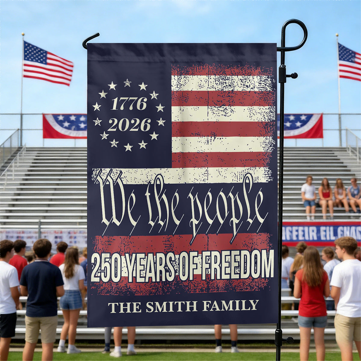 Personalized 250 Years Of Freedom Garden Flag America 250th Anniversary