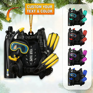 Diving Lover, Home Decor, Christmas Ornament, Personalized Ornament