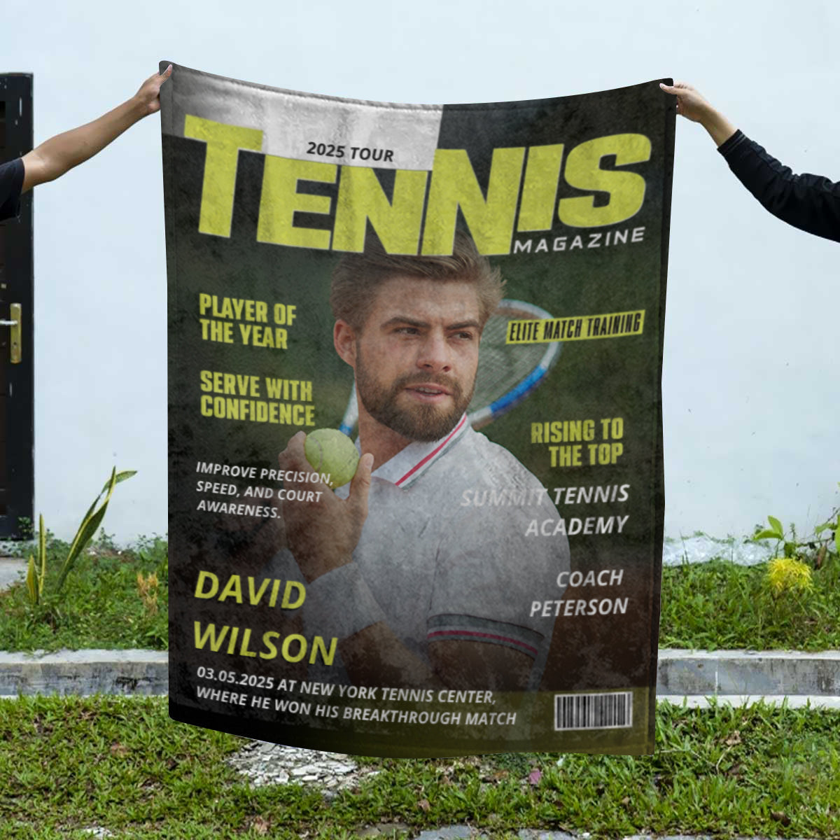 Personalized Tennis Magazine Cover Blanket,--Tennis Player Gift, Unique Gifts For Tennis Player, Tennis Lover Gifts, Tennis Gifts