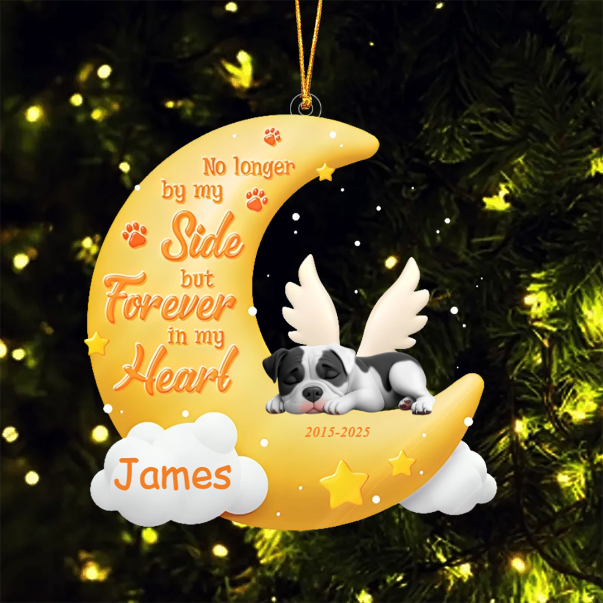 No Longer By My Side But Forever In My Heart - Personalized Acrylic Ornament
