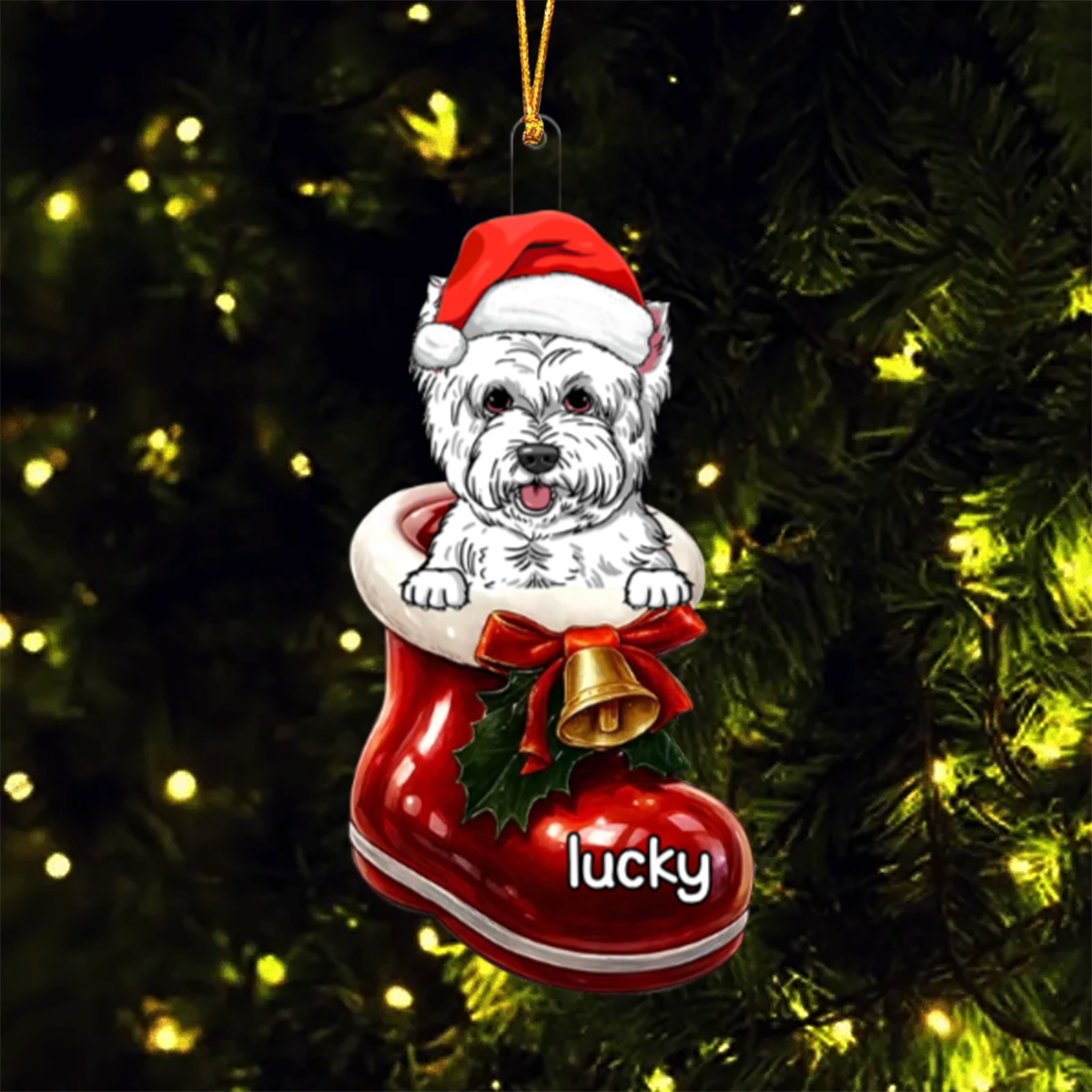Here In Your Shoes - Personalized Dog Acrylic Ornament