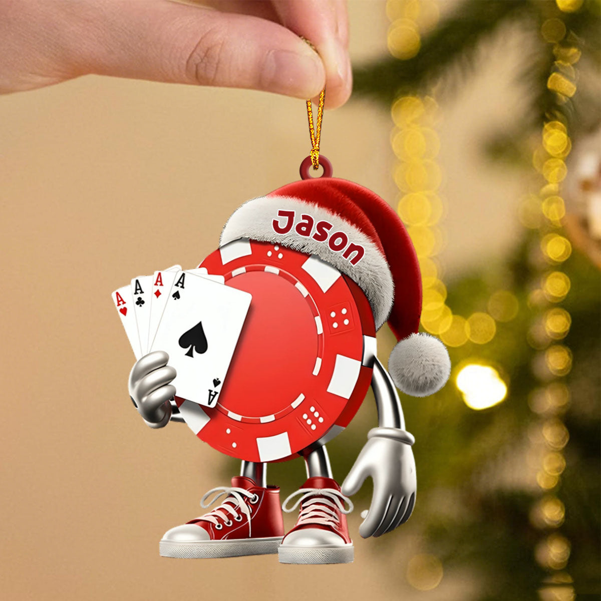 Poker Christmas Ornament, Personalized Ornament