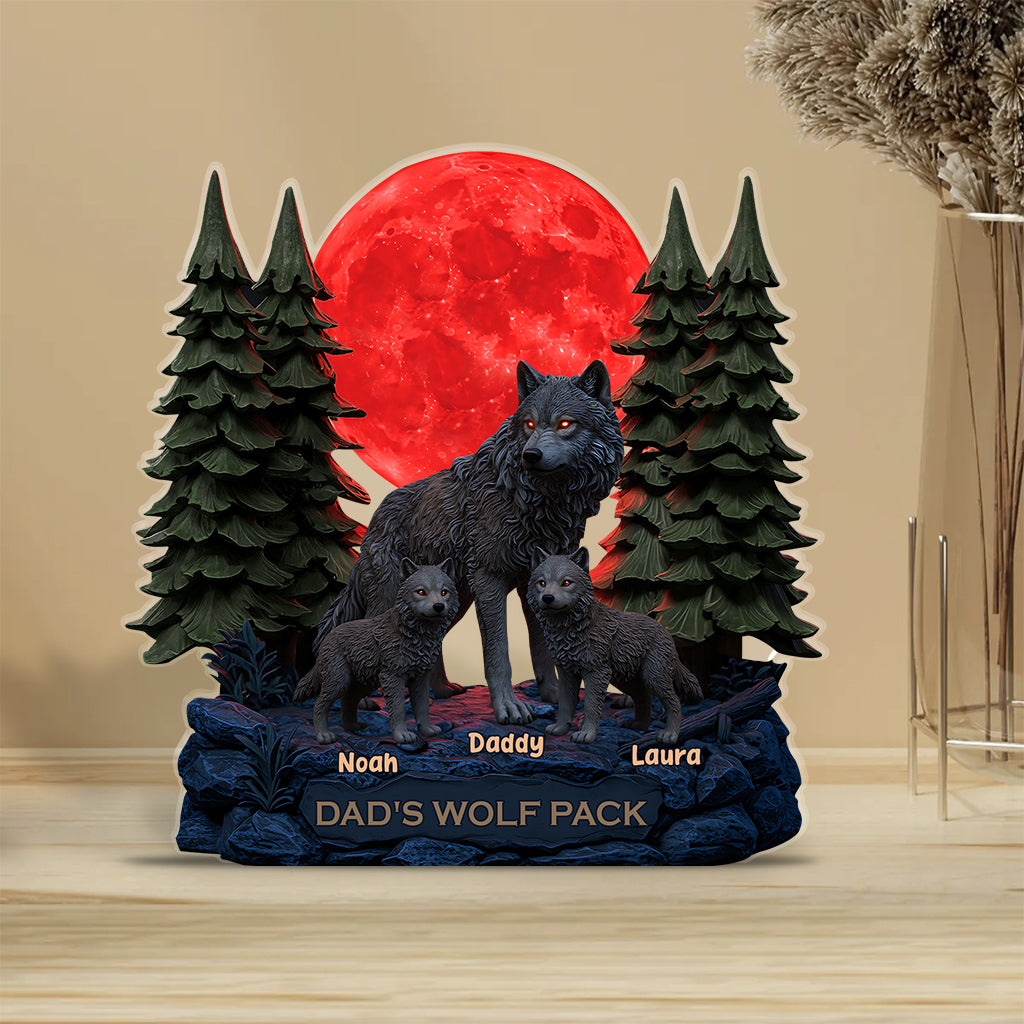 Personalized Dad & Grandpa Acrylic Plaque - My Wolf Pack Gift For Dad