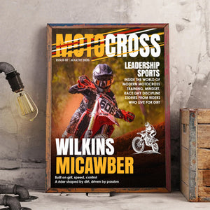 Custom Motocross Magazine Cover – Personalized Gift For Motocross Lovers & Dirt Bike Riders | Birthday Present For Son