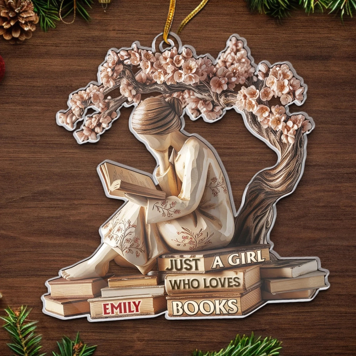 Serenity In Every Page Personalized Christmas Ornament Bookish Gifts For Book Lovers, Bookworms, Readers