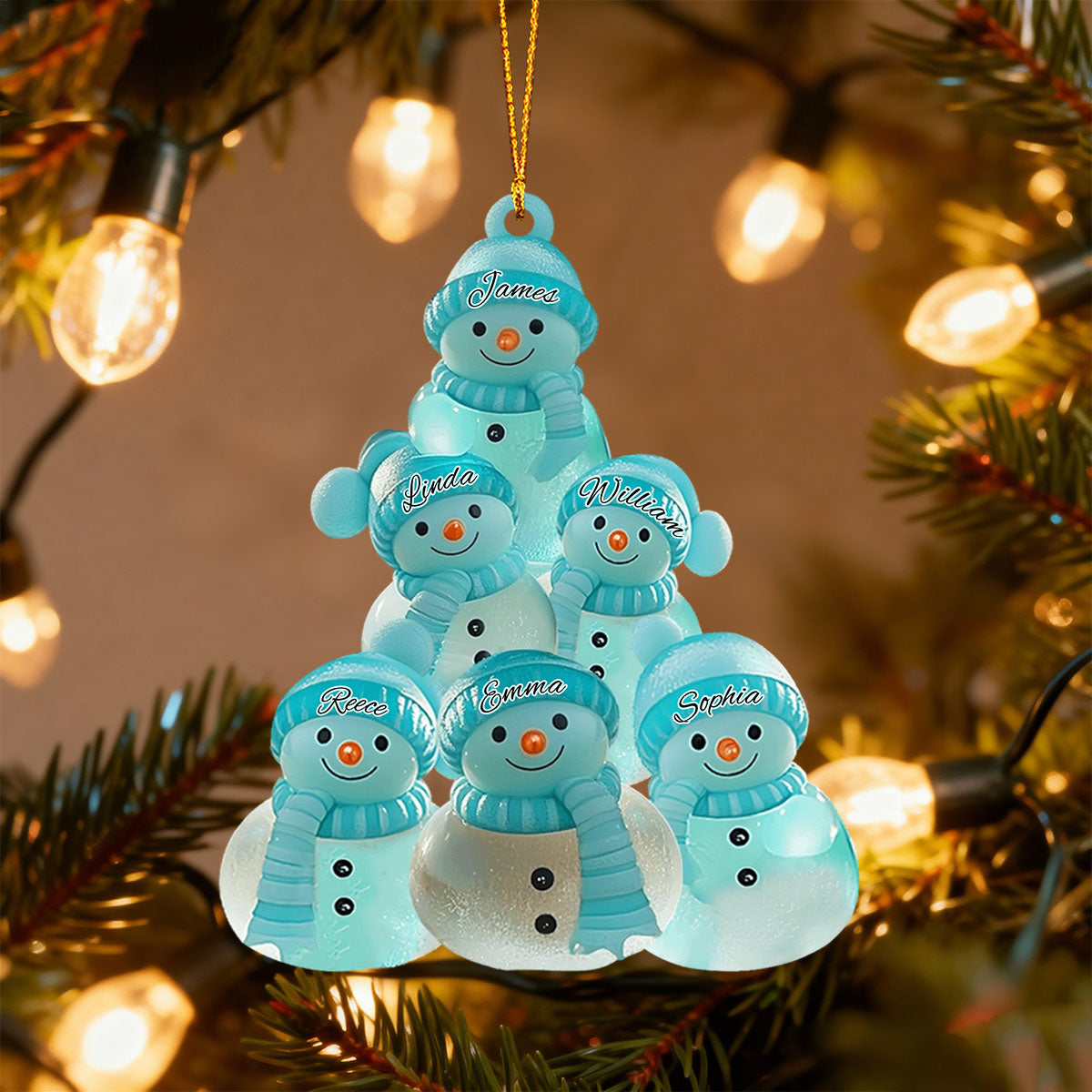 Snowman Family - Merry Christmas Personalized Family Ornament