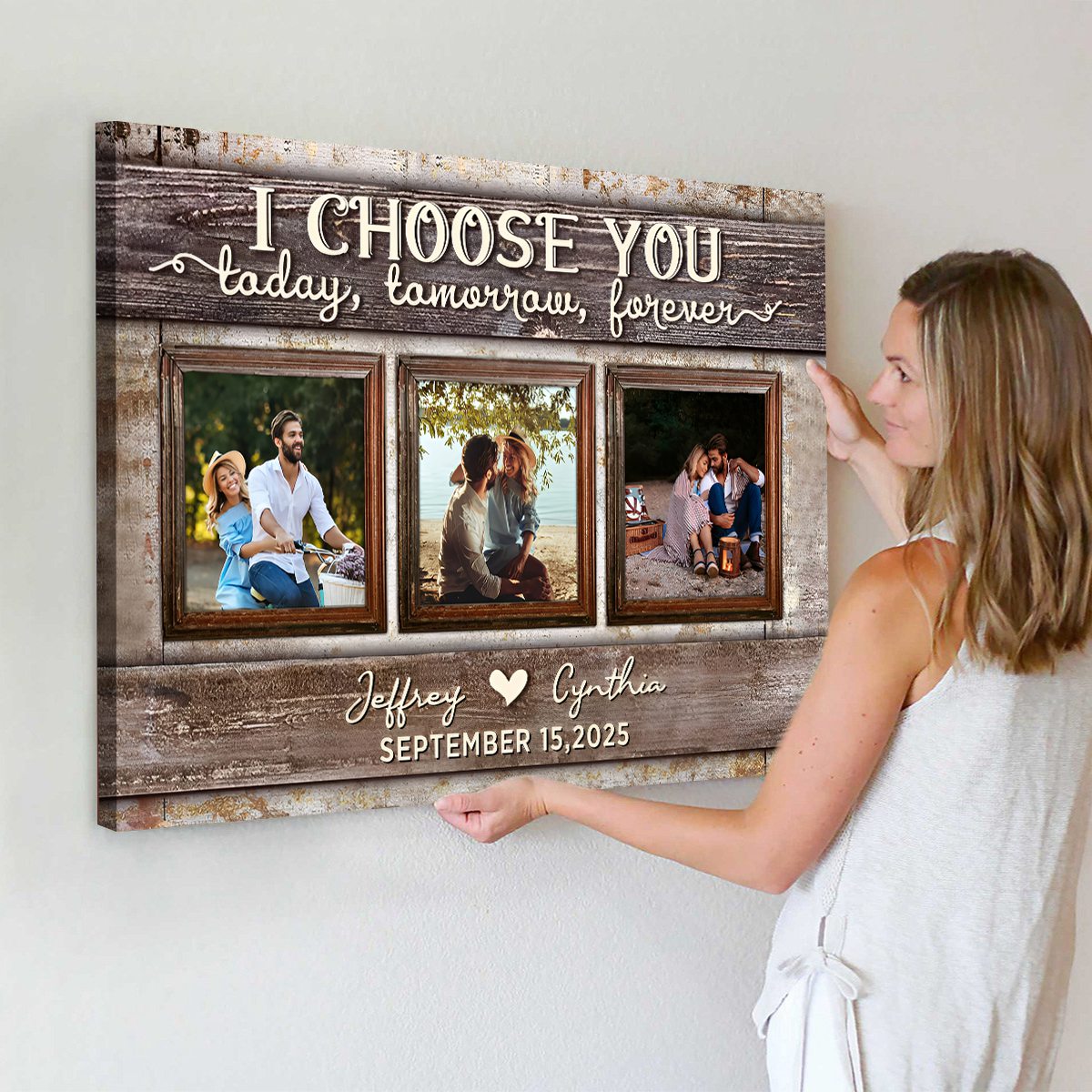 Today and Forever Love Custom Canvas Poster With Pictures For Couple