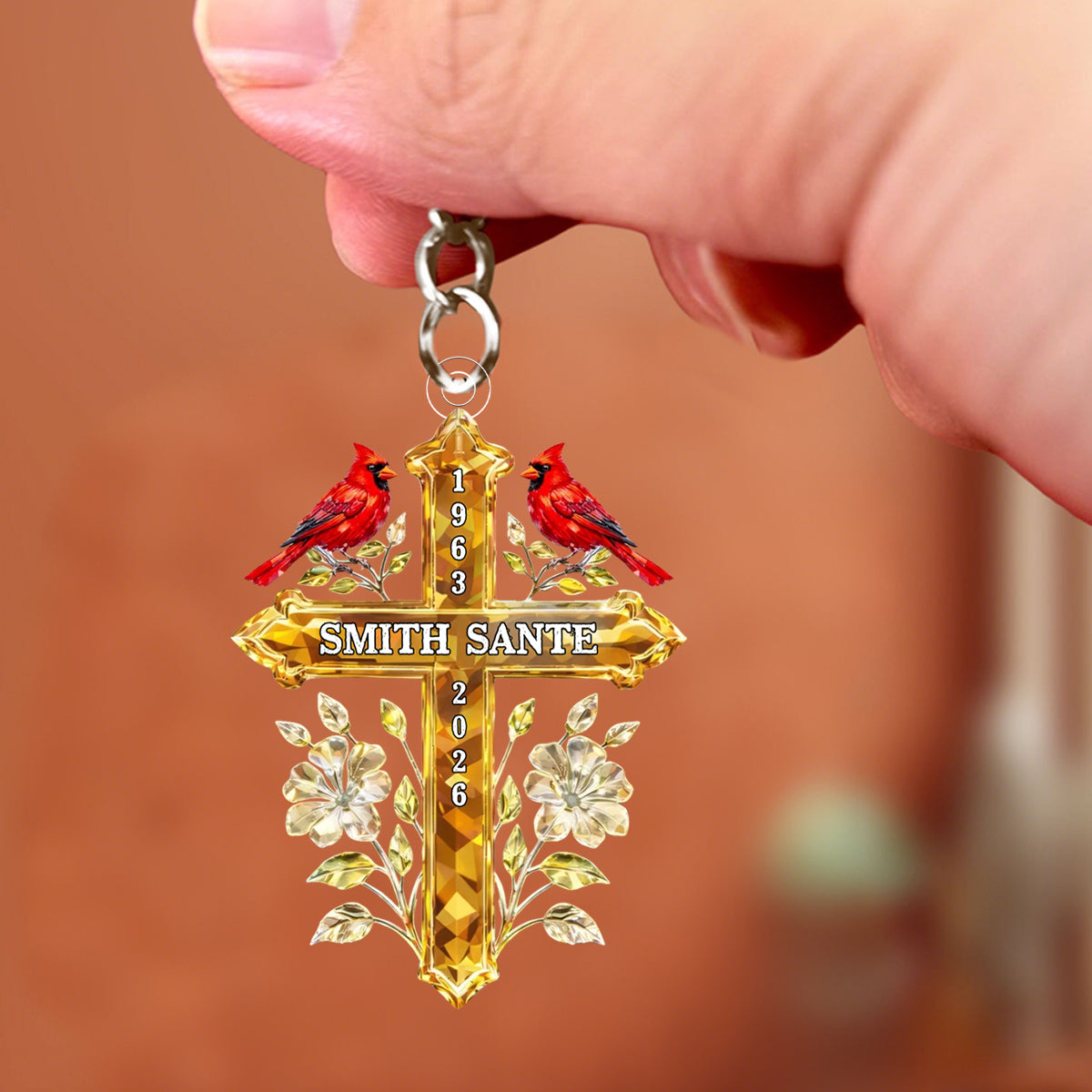 A Cardinal Visit From Heaven - Personalized Acrylic Keychain, Memorial Gift For Loss Of Loved One