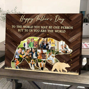 Personalized Bear Shape Photo Collage Canvas Poster | Father’s Day Gift For Dad,Gift for Husband