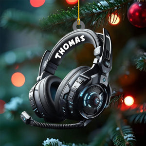 Personalized Gaming Head Phones Christmas Ornament, Gift For Gamer, Video Game Ornament, Christmas Gift For Him