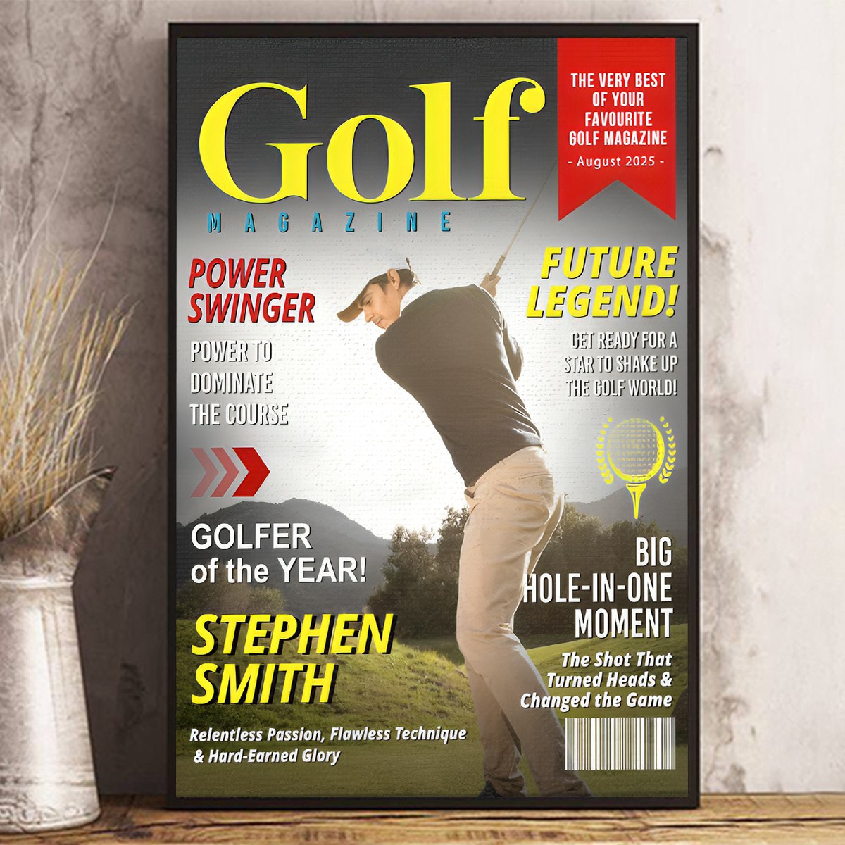 Custom Golf Magazine Cover, Golf Gift, Unique Gift for Golf Lovers, Gifts for Golf Coach, End Of Season Golf Canvas
