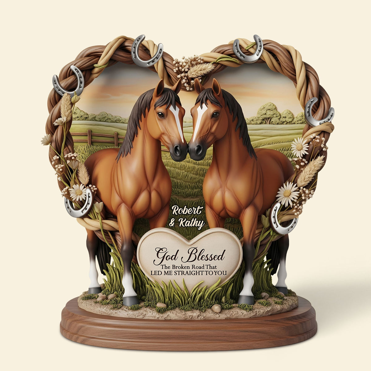 Horse Couple - Personalized Acrylic Plaque Gifts For Husband Wife