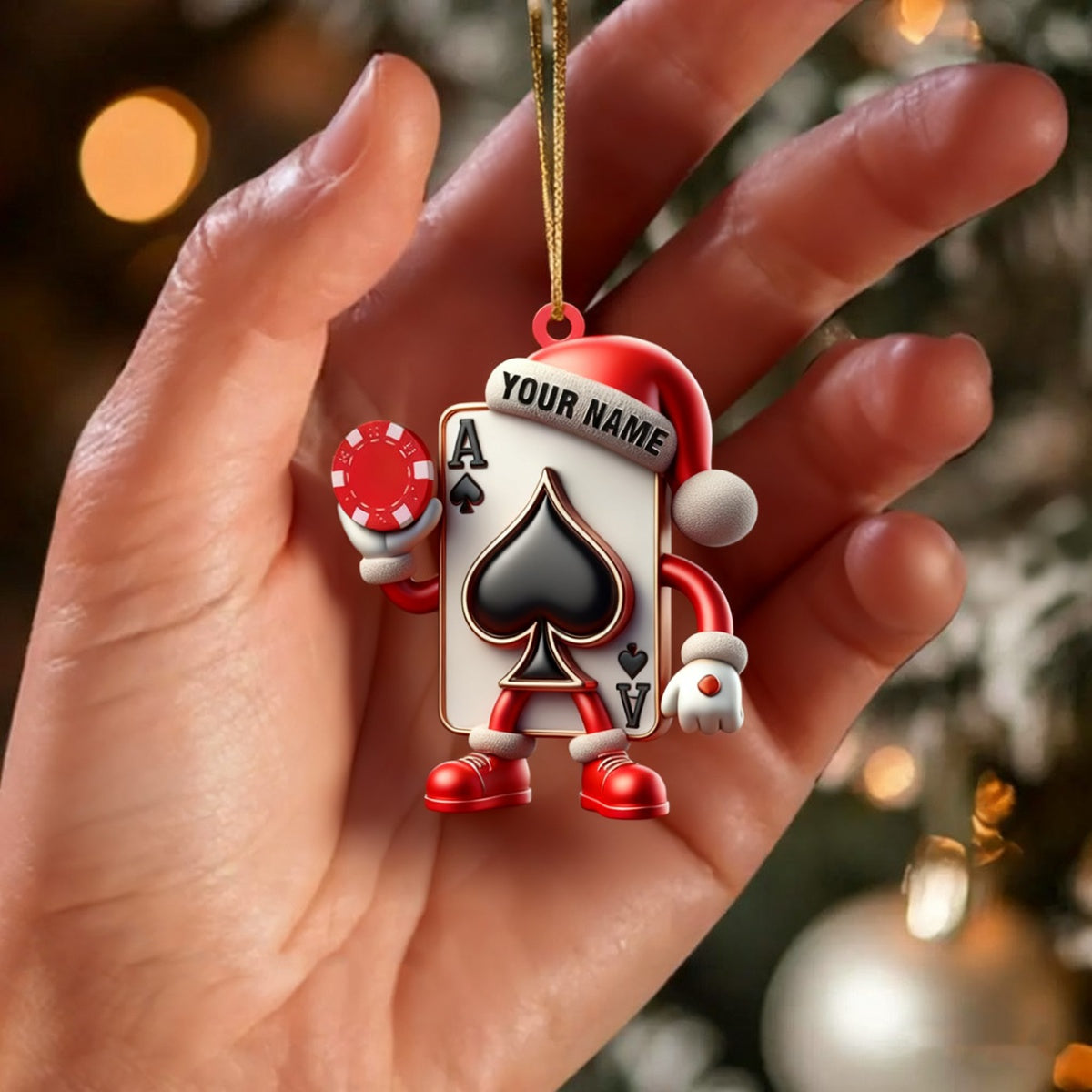 Personalized Poker Home Christmas Ornament