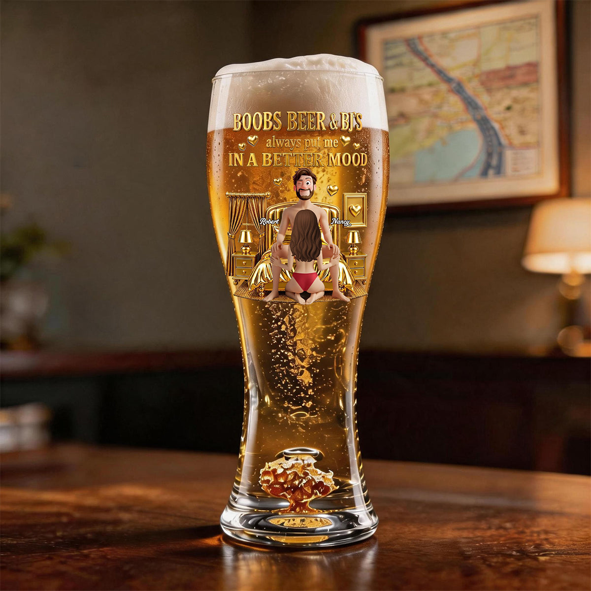 Personalized "Naughty Couples" Beer Glass – Gift For Couples