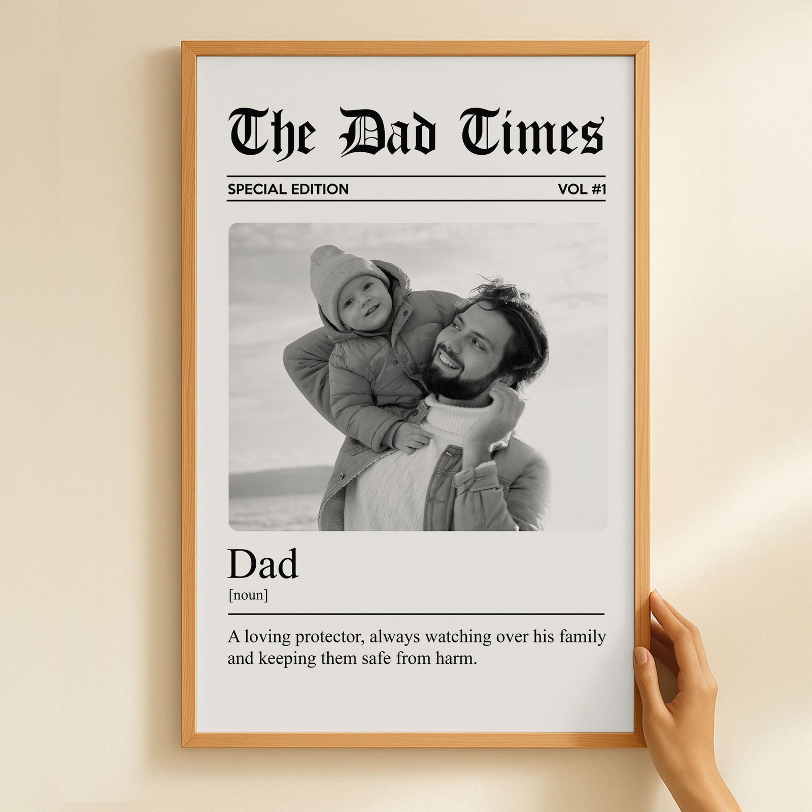 The Father's Day Times Dad Grandpa Definition - Personalized Photo Canvas/Poster