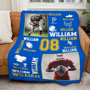 Football Name Blanket Personalized With Photo Senior Football Player Gifts For Him