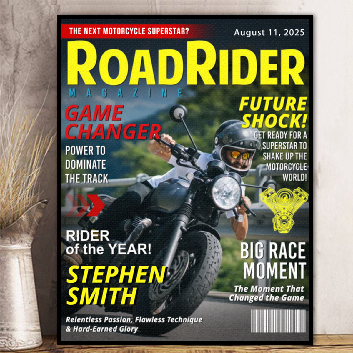 Custom Motorcycle Magazine Cover, Motorcycle Gifts, Motorcycle Magazines, Gift for Motorcycle Loved, Gift For Motorcycle Riders