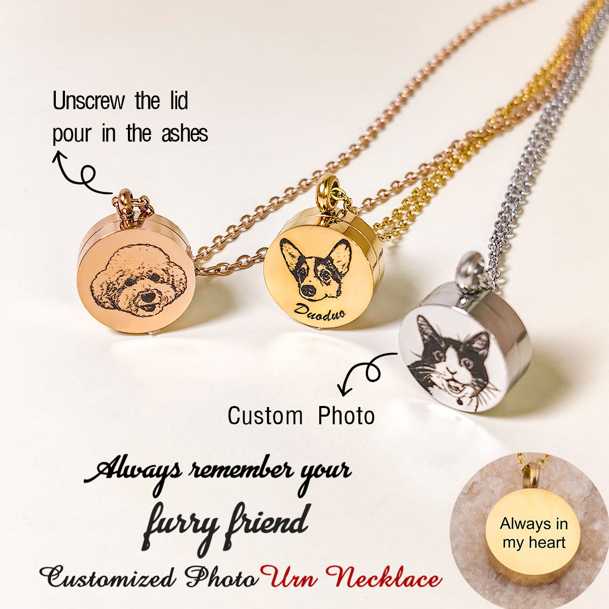 Custom urn for ashes keepsake, grief necklace, dog Ashes for urn