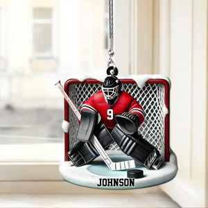 Perfect Gift For Hockey Goalie, Hockey Lovers Personalized Hockey Goal Keeper Shaped Ornament