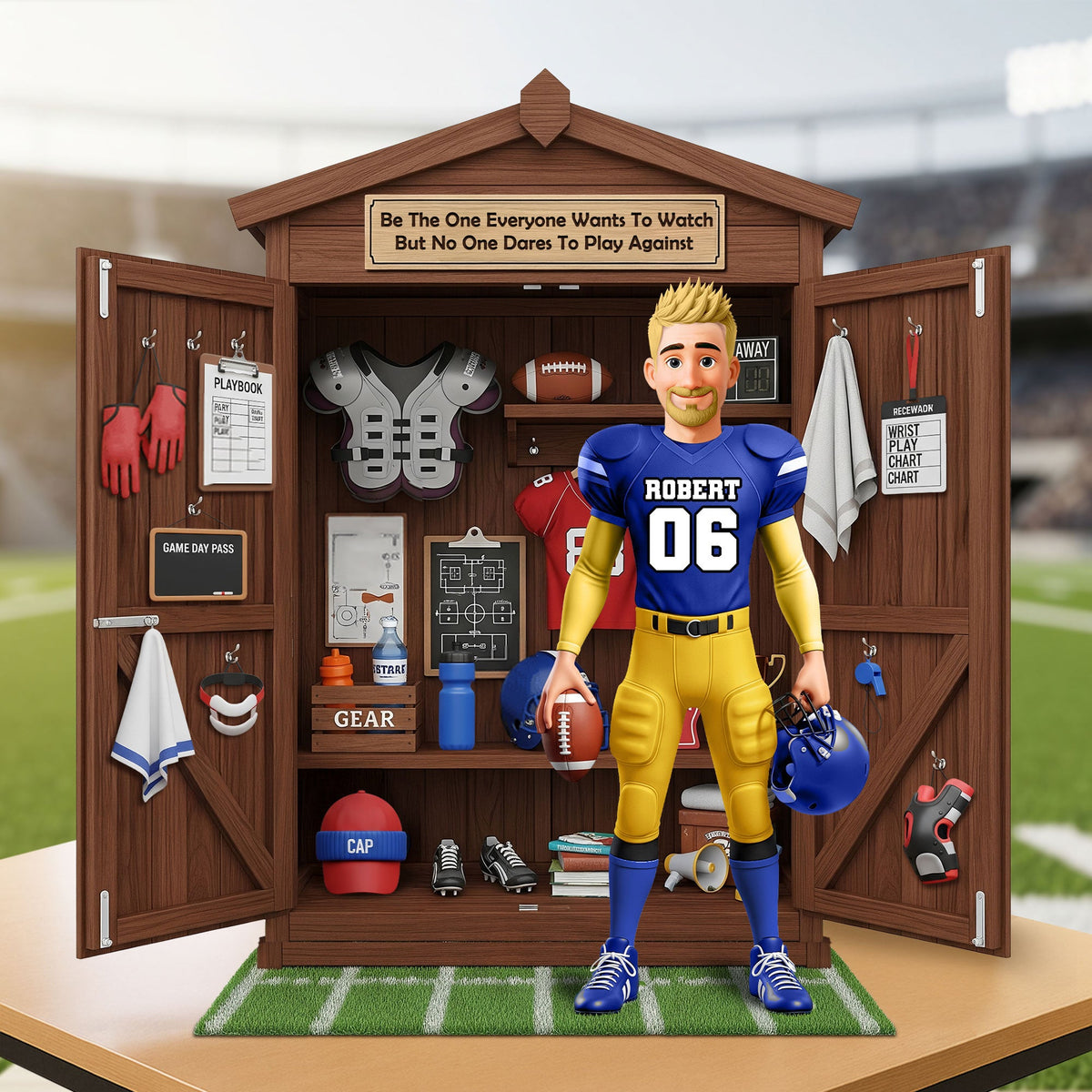 Personal Football Locker Plaque - Personalized Gifts For Your MVP