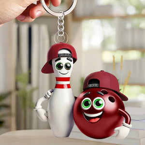 Custom Name Bowling Personalized Acrylic Keychain Gift For  Bowling Lover