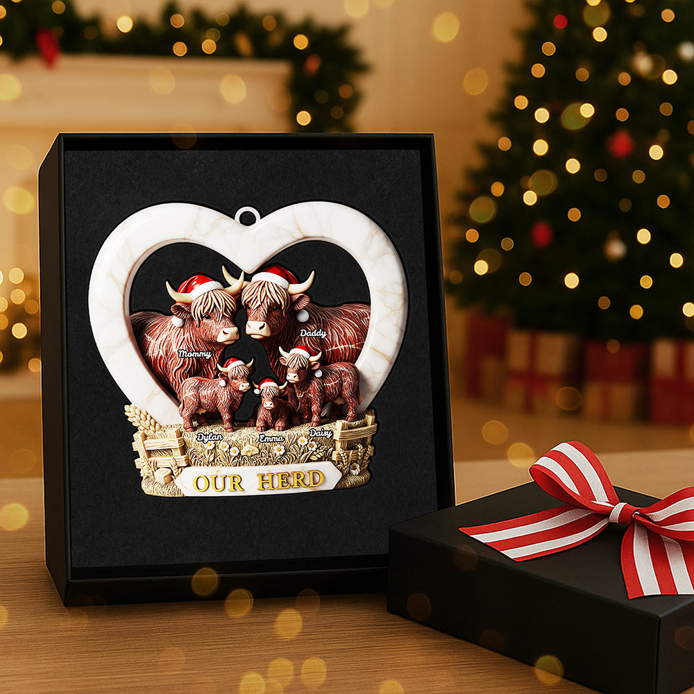 Personalized Highland Cow Ornament Gifts For Family Christmas