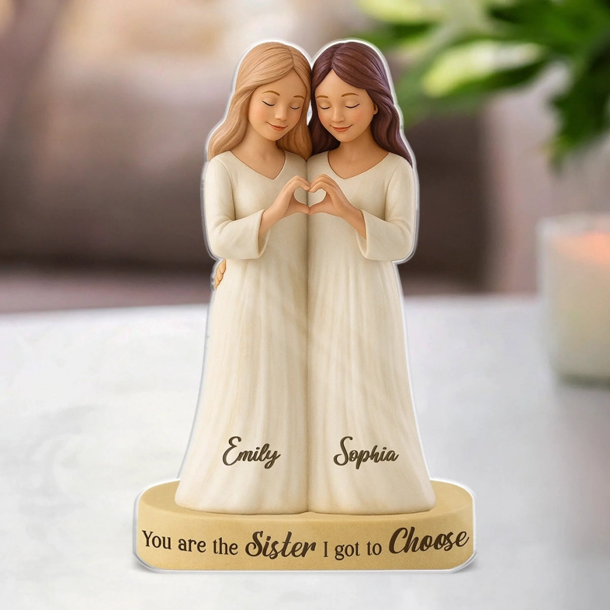 Personalized Best Friend Shaped Acrylic Plaque Gift For Besties, Woman