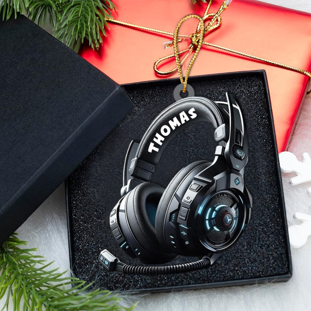 Personalized Gaming Head Phones Christmas Ornament, Gift For Gamer, Video Game Ornament, Christmas Gift For Him