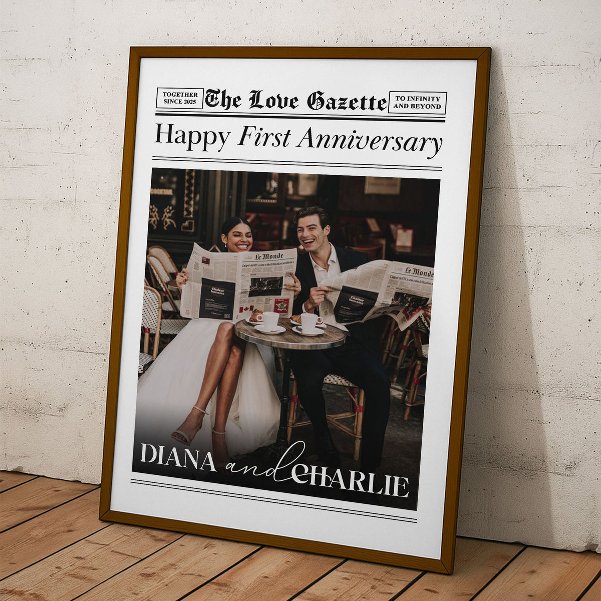The Anniversary Times - Personalized Photo Poster For Couples