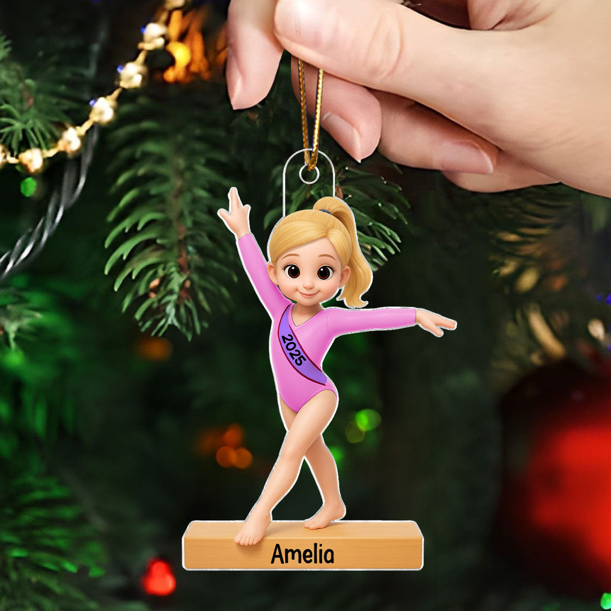 Gymnastic Girl - Personalized Acrylic Ornament - Christmas Gift For Daughter Granddaughter