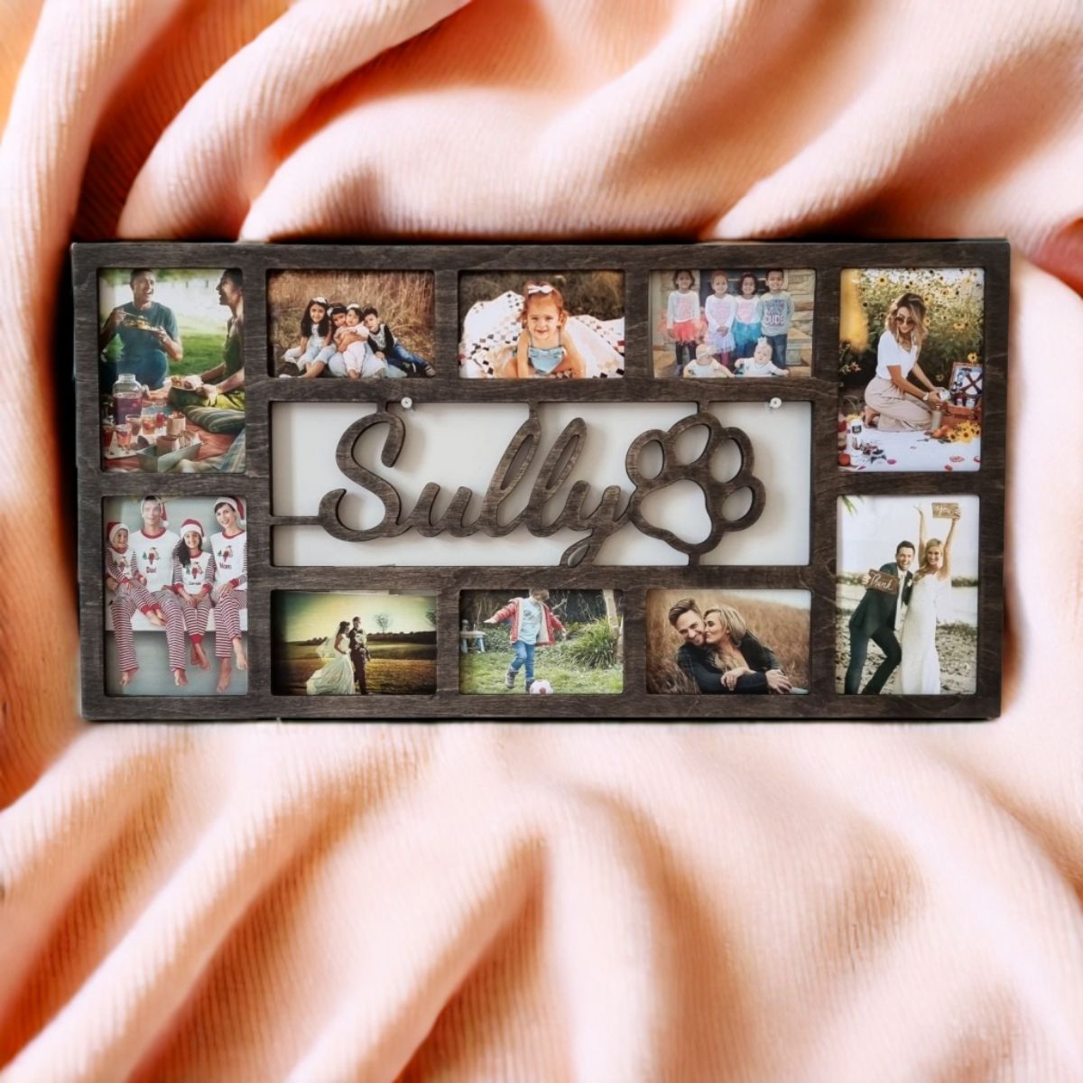 Personalized Name Paw Print Photo Frame
